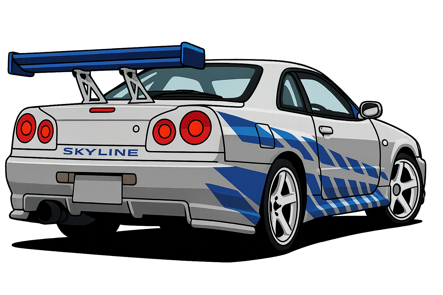 Skyline rear view anime